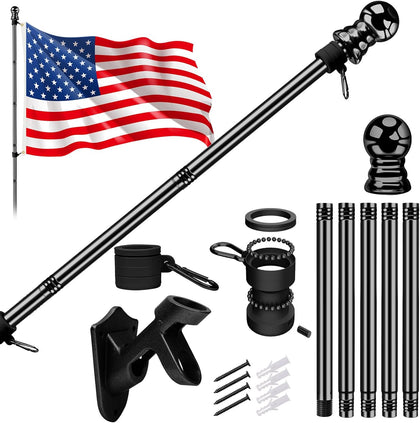 American Flag with Pole for House Outside, Including 5Ft Heavy Duty Flag Aluminum Poles Kit and 100% Polyester 3x5 ft