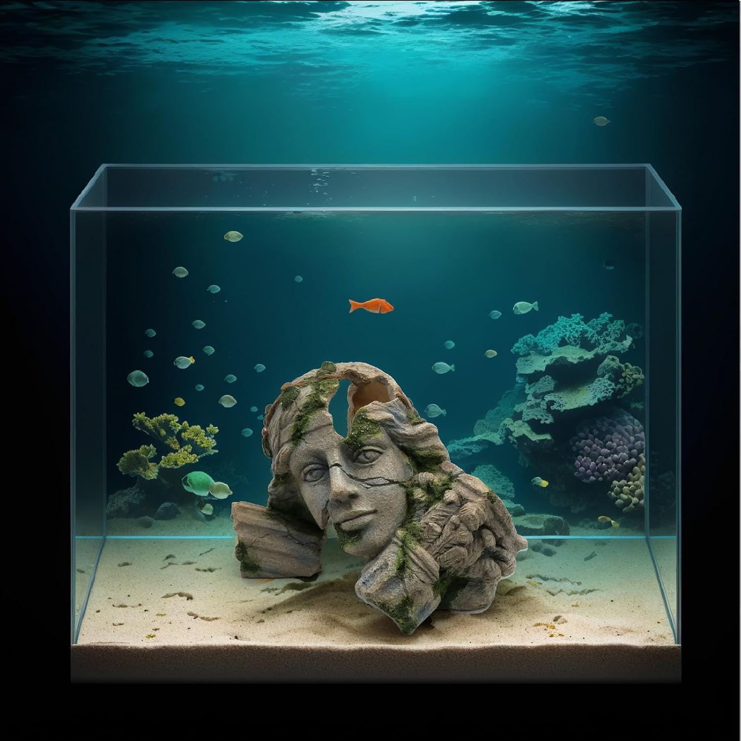 Reptile Cave Hideout Tank Accessories Decorations, Aquarium Hideaway Cave Fish Tank Decorations for Amphibians, Betta