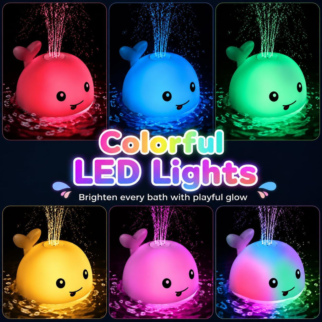 Baby Bath Toys, Light up Whale Bath Toys for Babies Kids Ages 1-3 | Pool Water Toys 1 Year Old Boys Girls Gift
