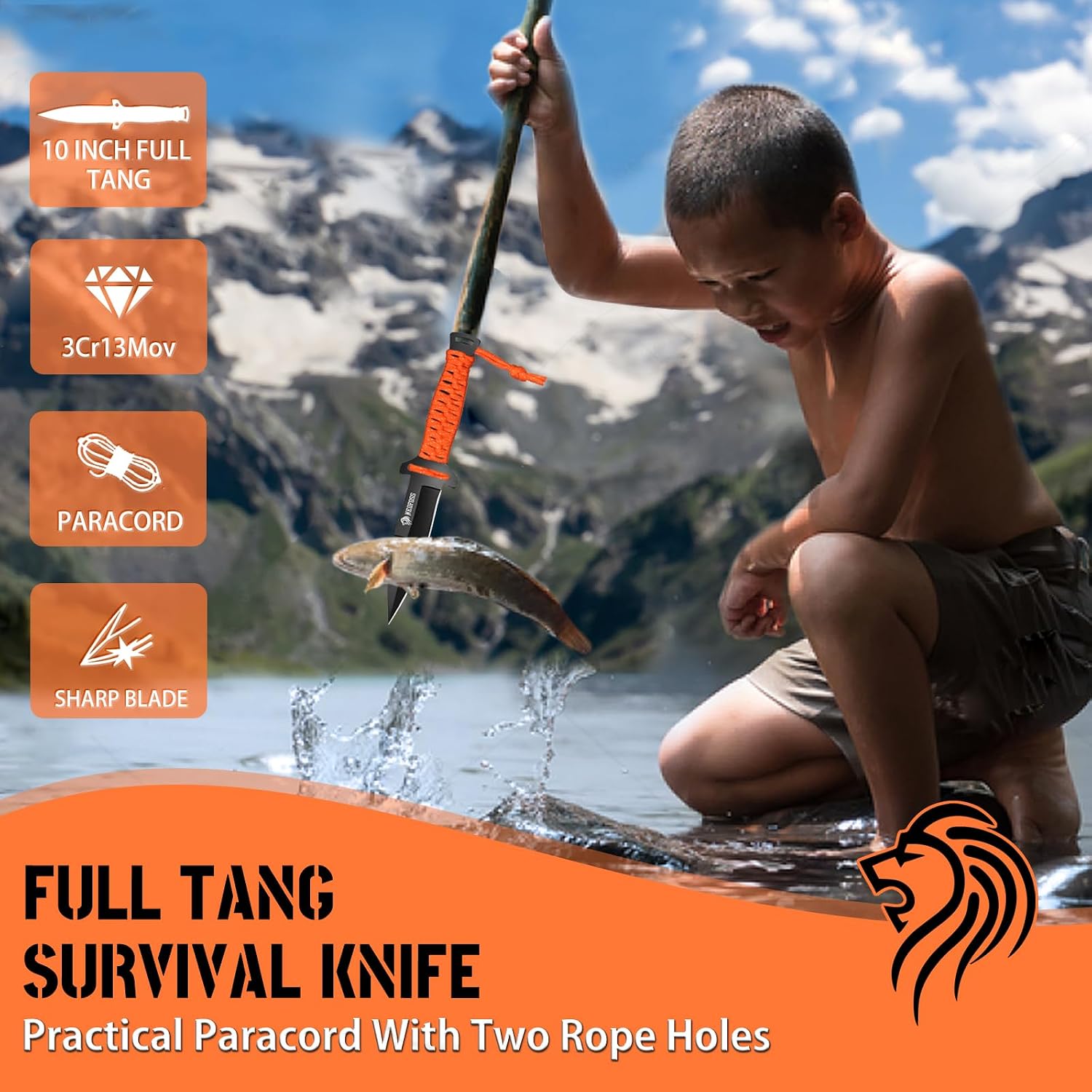 15 Inch Machete, 10 Inch Camping Axes Hatchets Machetes Knife Set | with Shock Reduction Handle, Survival Machete for
