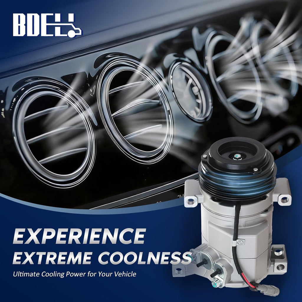 BDELI AC Compressor Fit for 2000-2013 Chevy Silverado Suburban 1500 2500