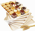 8PCS Ivory Wheat Straw Plastic Serving Trays for Party Wedding
