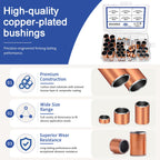 Bronze Sleeve Bearing Kit 60Pcs 6 Sizes Self-Lubricating Bushings Set
