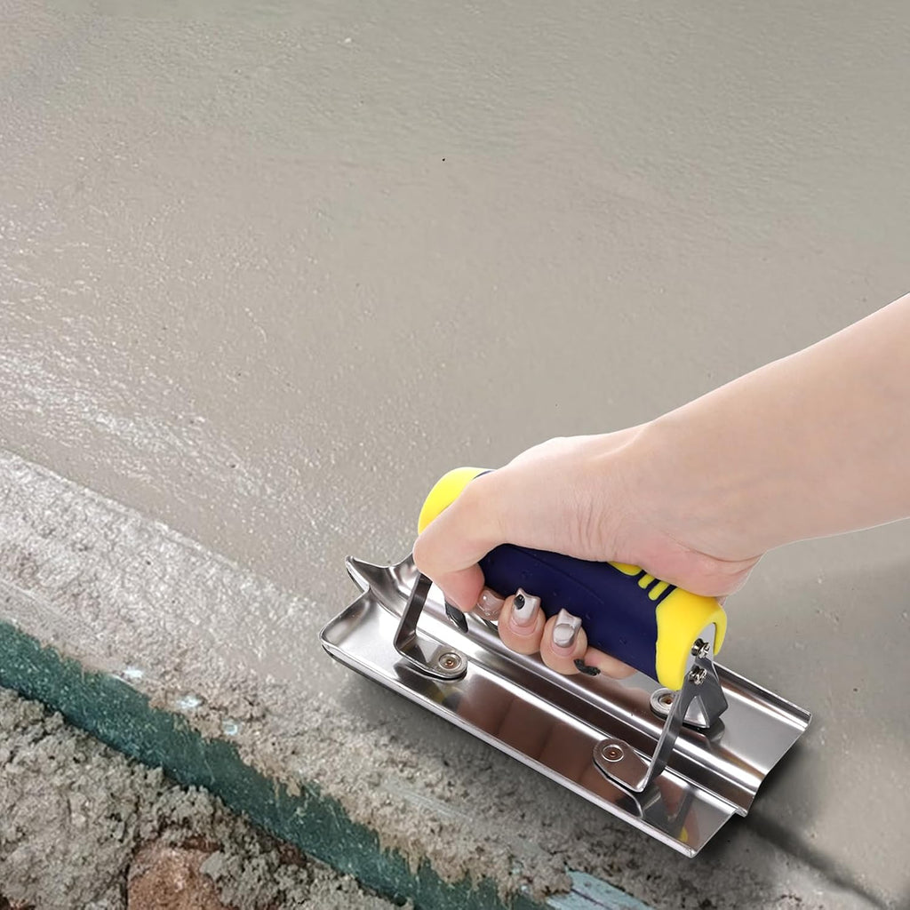 2 Pieces Concrete Tool Set, 6" x 3" Stainless Steel Concrete Edger and Groover, Masonry Cement Finishing Kit for