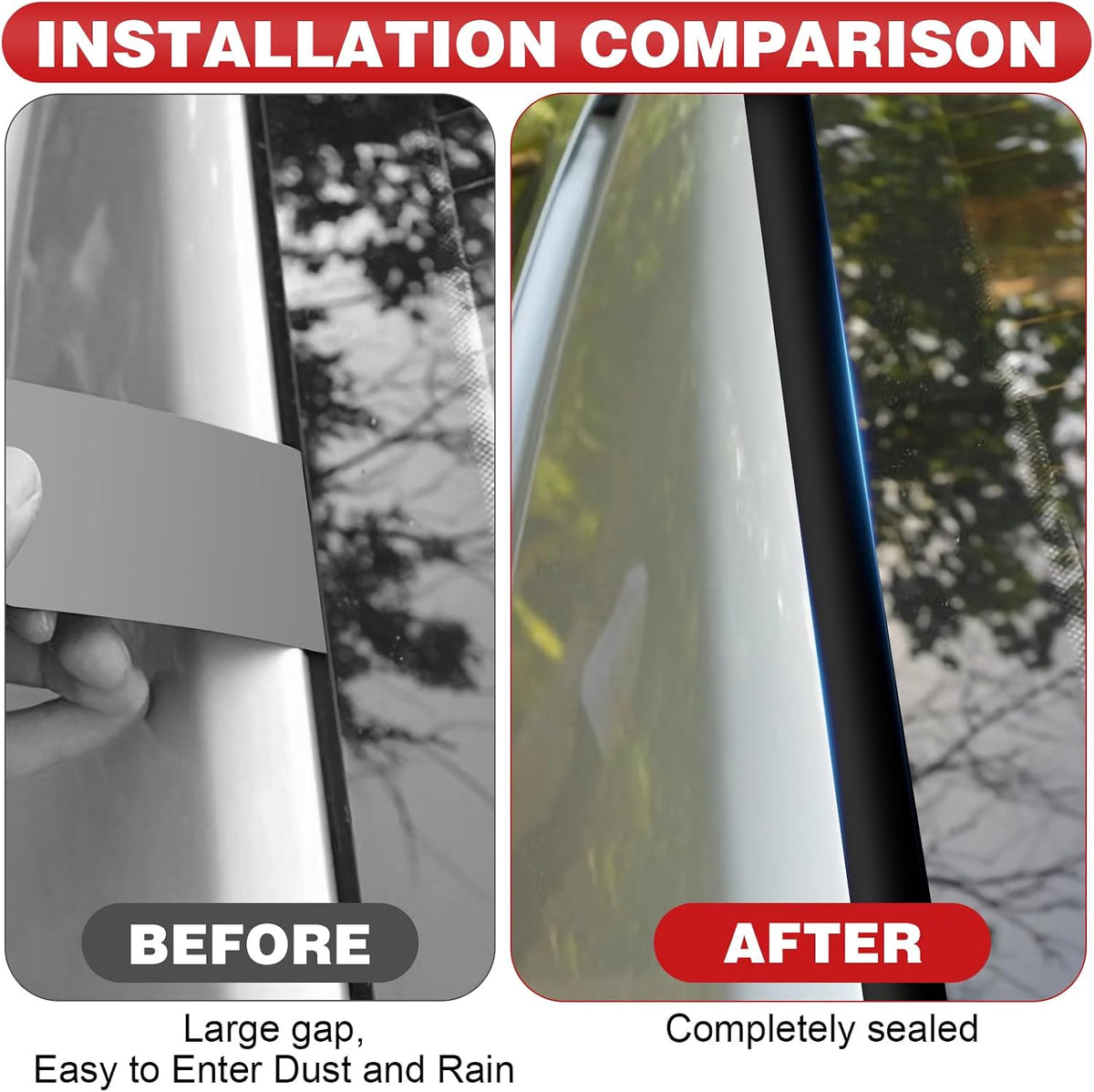 DGSL T-Shape Windshield Weather Stripping, 14mm x 26.2 FT Rubber Seal