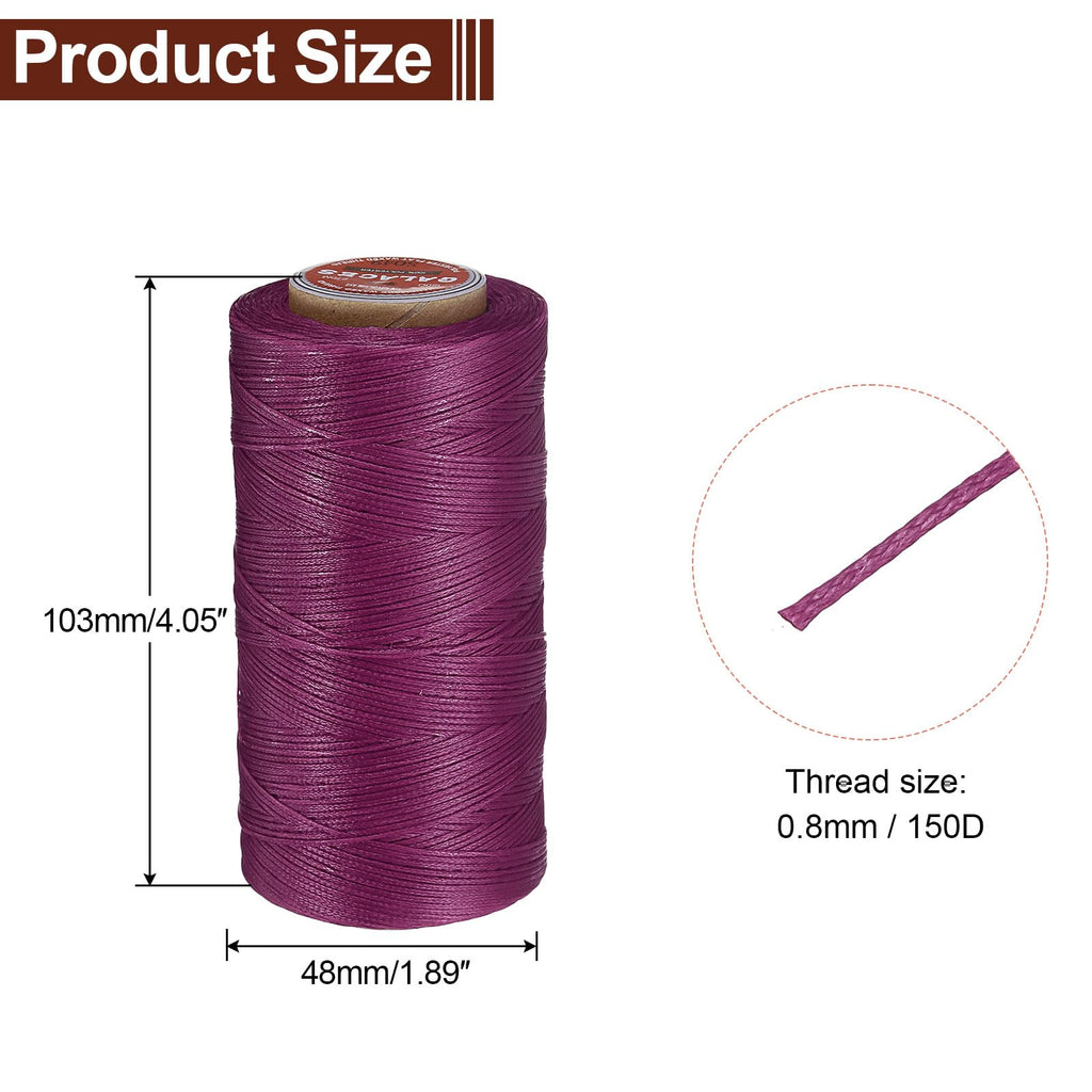 Flat Leather Sewing Waxed Thread 270m/295Yards 150D Fuchsia