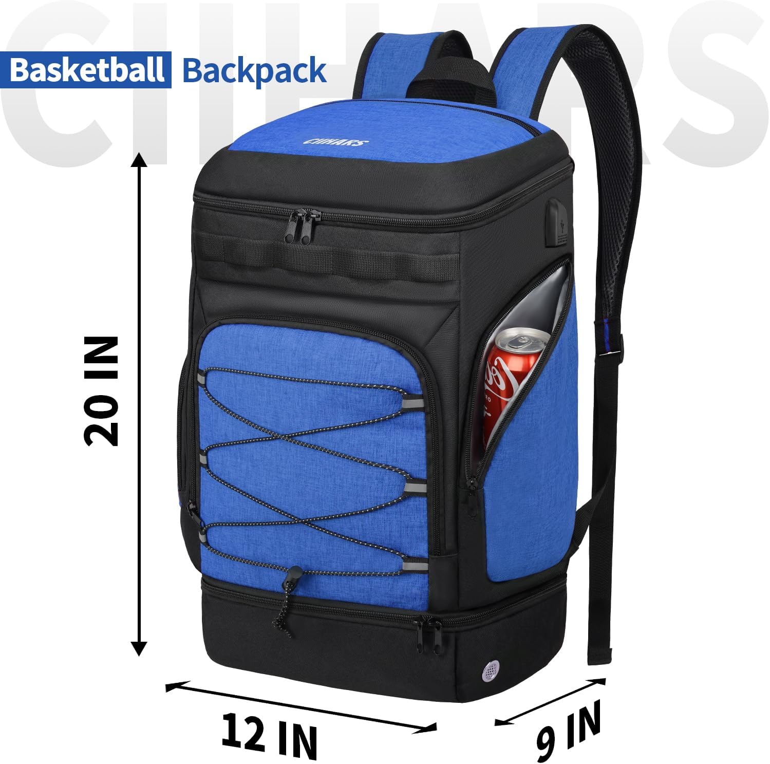 Basketball Backpack Bag Large Sports Bag with Separate Ball holder & Shoes compartment, Best for Basketball