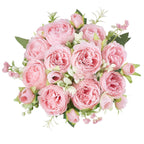 Peonies Artificial Flowers, Silk Pink Fake Flowers Bouquet 2 Pack