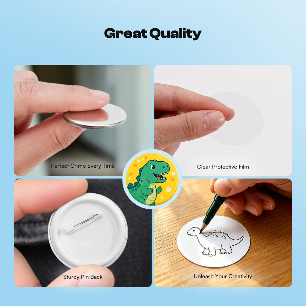 200 Sets 1.25Inch (32mm) Plastic Button Maker Supplies