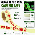Glow in The Dark Halloween Decorations Caution Tape 2inx16.4ft