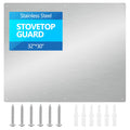 32" x 30" Thicken Heavy Range Hoods Stainless Steel Backsplash,Panel Splatter Guard for Stovetop,6 Pre Drilled Holes for Easy Installation,Keep the Walls Clean, Bright and Beautiful (32" x 30")