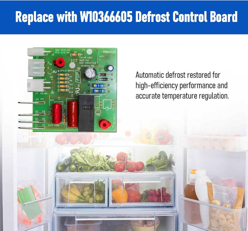 W10366605 WPW10366605 Defrost Control Board for Whirlpool Refrigerator