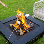 32 inch Square Outdoor Fire Pit Table with Spark Screen