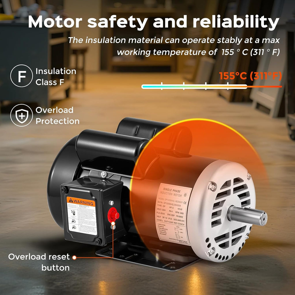 Bonvoisin 5HP Air Compressor Motor Single Phase Electric Motor