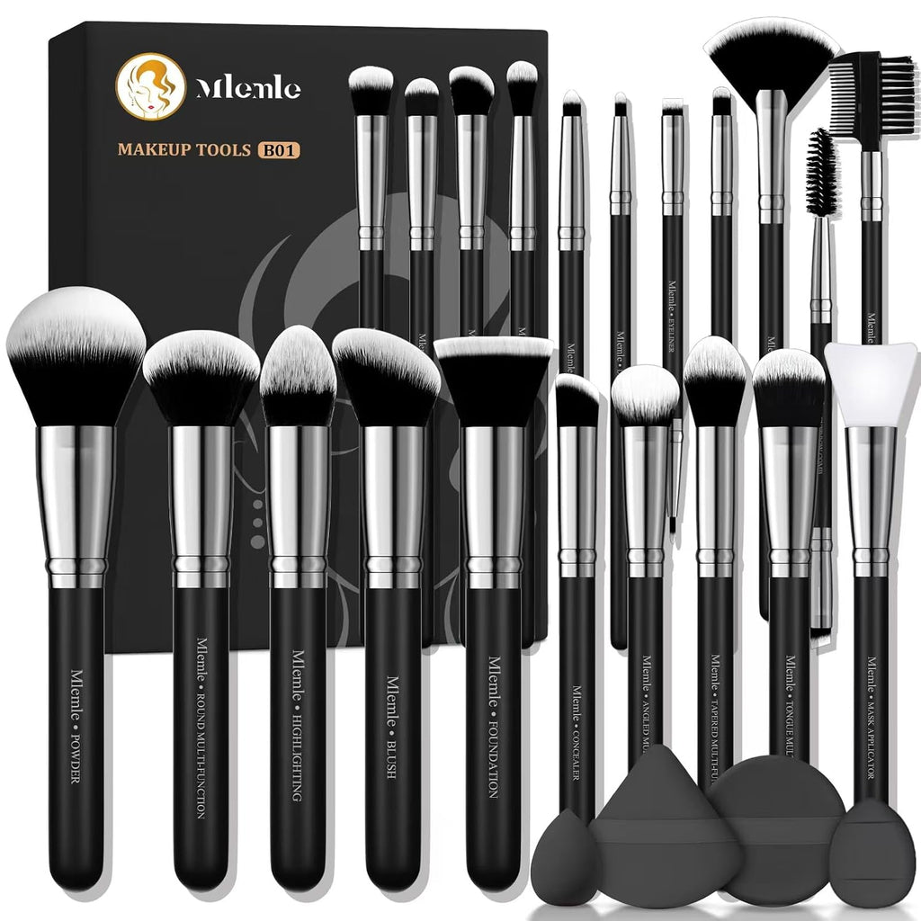 Makeup Brushes Set, Mlemle Professional 25 Pcs Makeup Kit, Include Foundation Powder Blush Concealers Eye shadows 21
