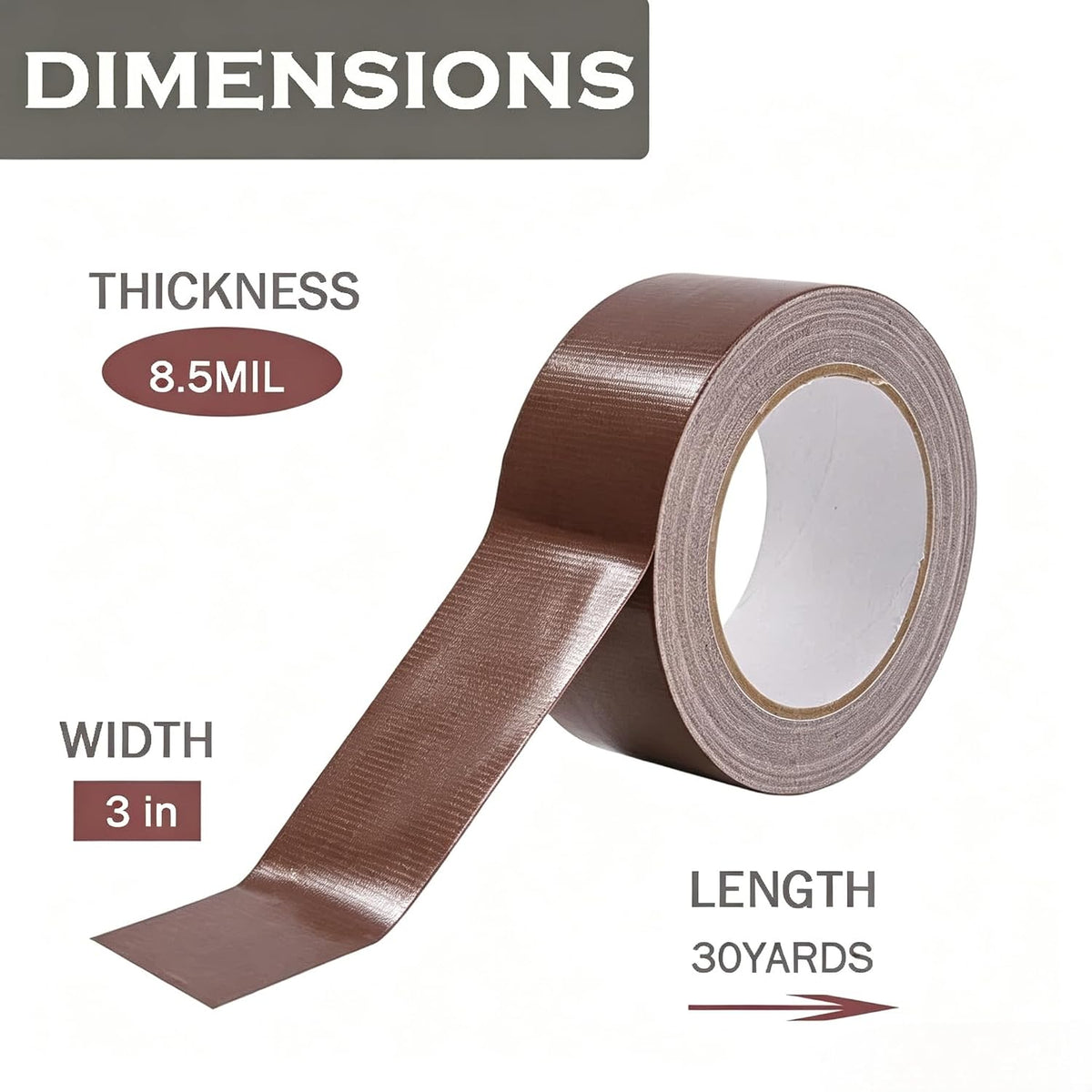 Heavy Duty Duct Tape Dark Brown 3 Inches x 30 Yards