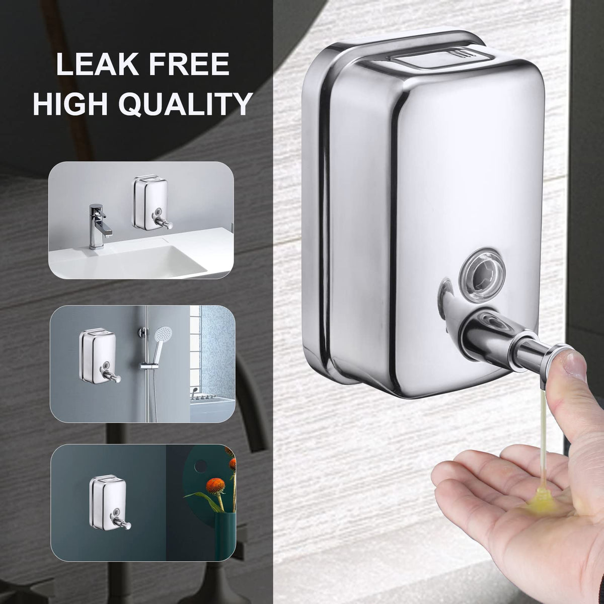 Commercial Soap Dispenser Wall Mount Stainless Steel, 17 fl.oz.
