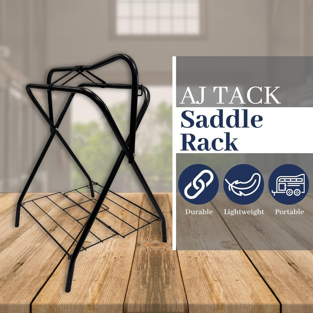 Portable Folding Saddle Rack, Full Size, Powder-Coated Steel