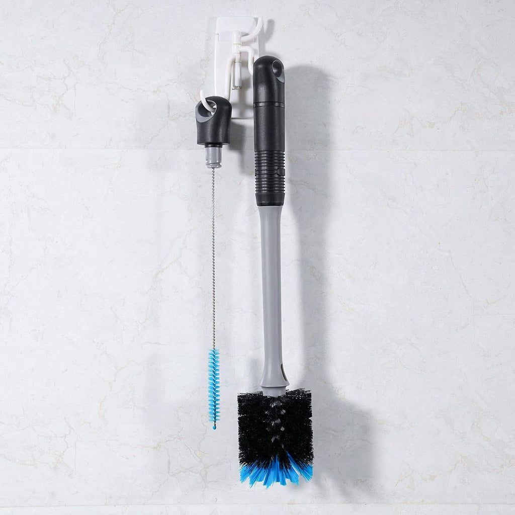 2-in-1 Bottle Brush and Straw Cleaner Brush, Black, 1 Pack | Long Handle Water Bottle Scrubbing Brush for Water