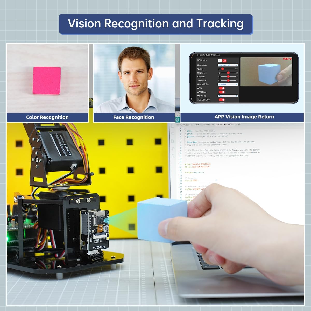 Robotic Arm with Arduino 5DOF/Axis AI Smart Robot Arm Open Source STEM Educational Building Robotics & Engineering