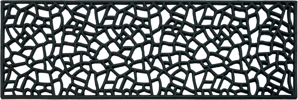 Set of 4 Rubber Stair Tread Mats 30 x 10 Inch Anti-Slip Outdoor Rug, Black – Web Pattern
