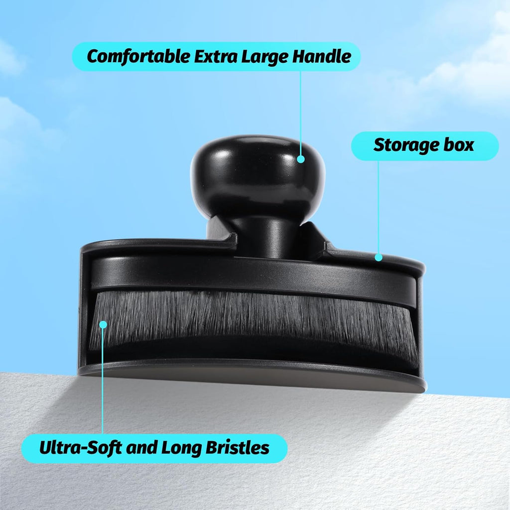 Tire Shine Brush - Curved Brush Head & Large 3.8'' Tire Dressing Applicator with Storage Stand for Automotive