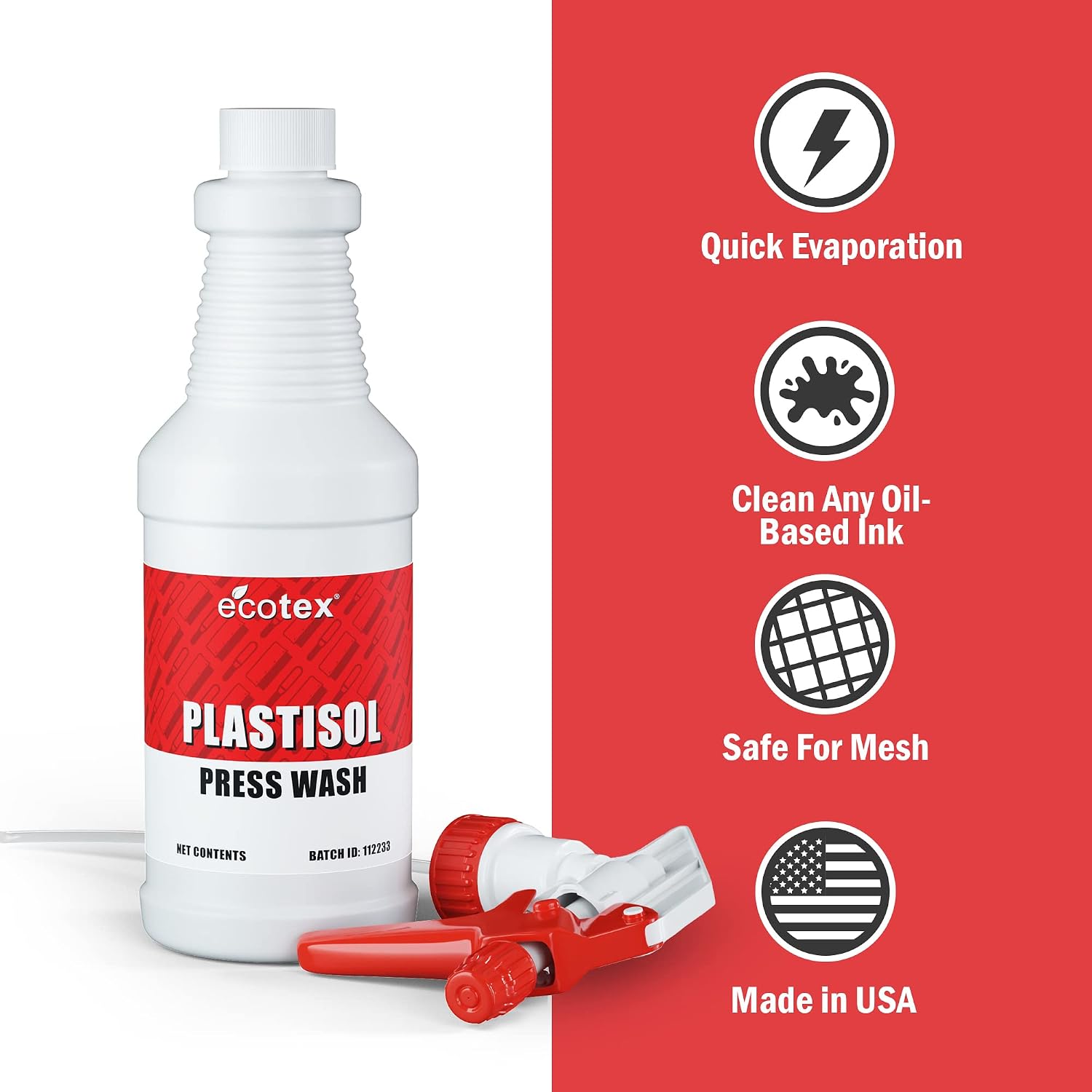 Ecotex Screen Printing Cleaning Kit - Press Wash, Emulsion & Haze Remover | Includes 1 Pt Plastisol Press Wash, 1 Pt