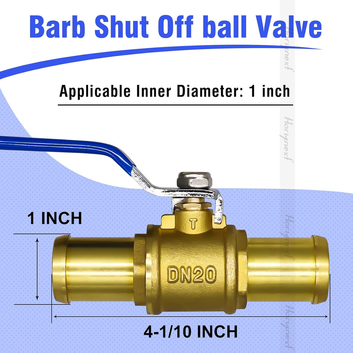 1 Inch Ball Valve, Brass Hose Barb Shut Off Valve, 1 Pack