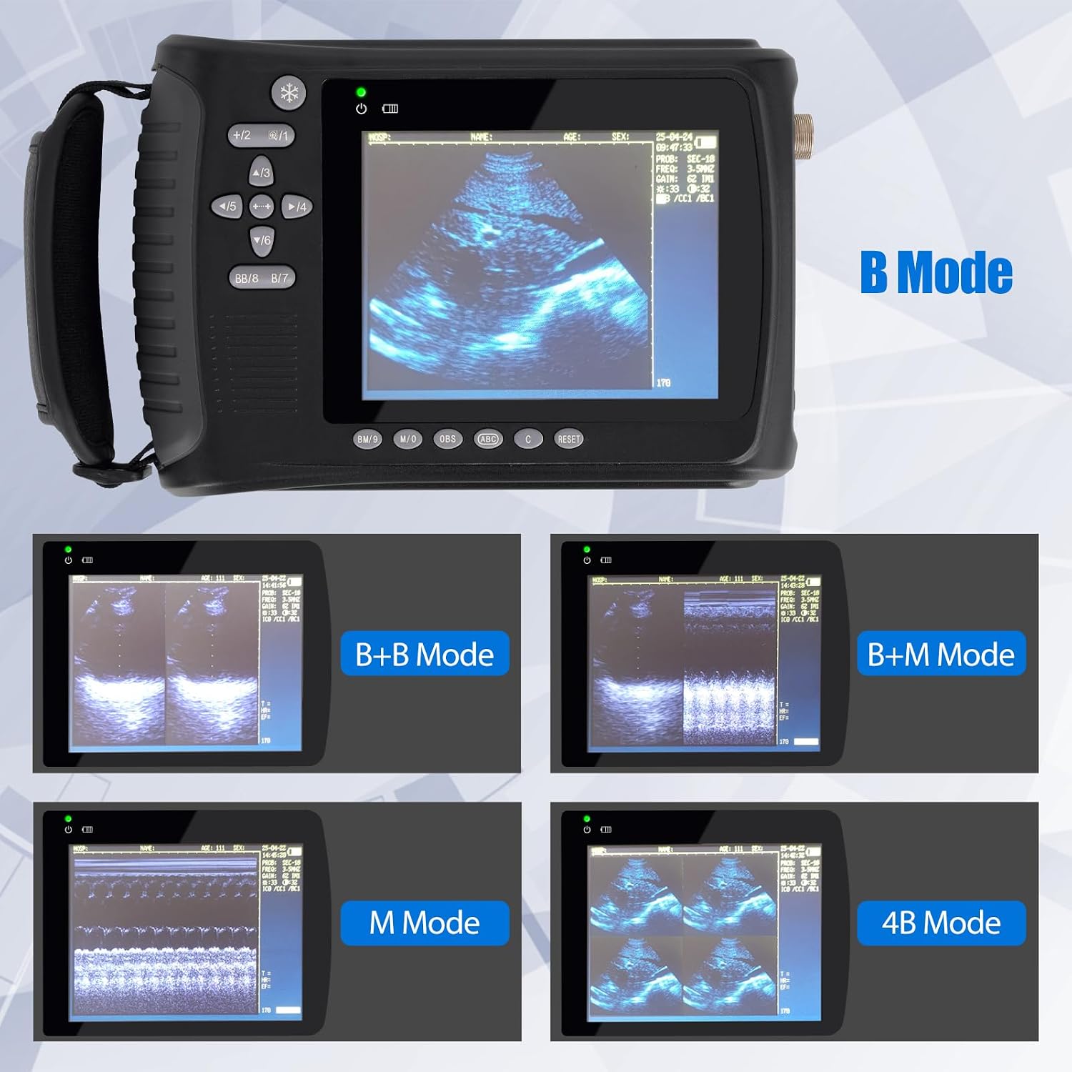 Portable Vet Handheld Scanner for Pregnancy - with Linear Probe, Pet Veterinary Ultrasound Machine for Cattle, Horse