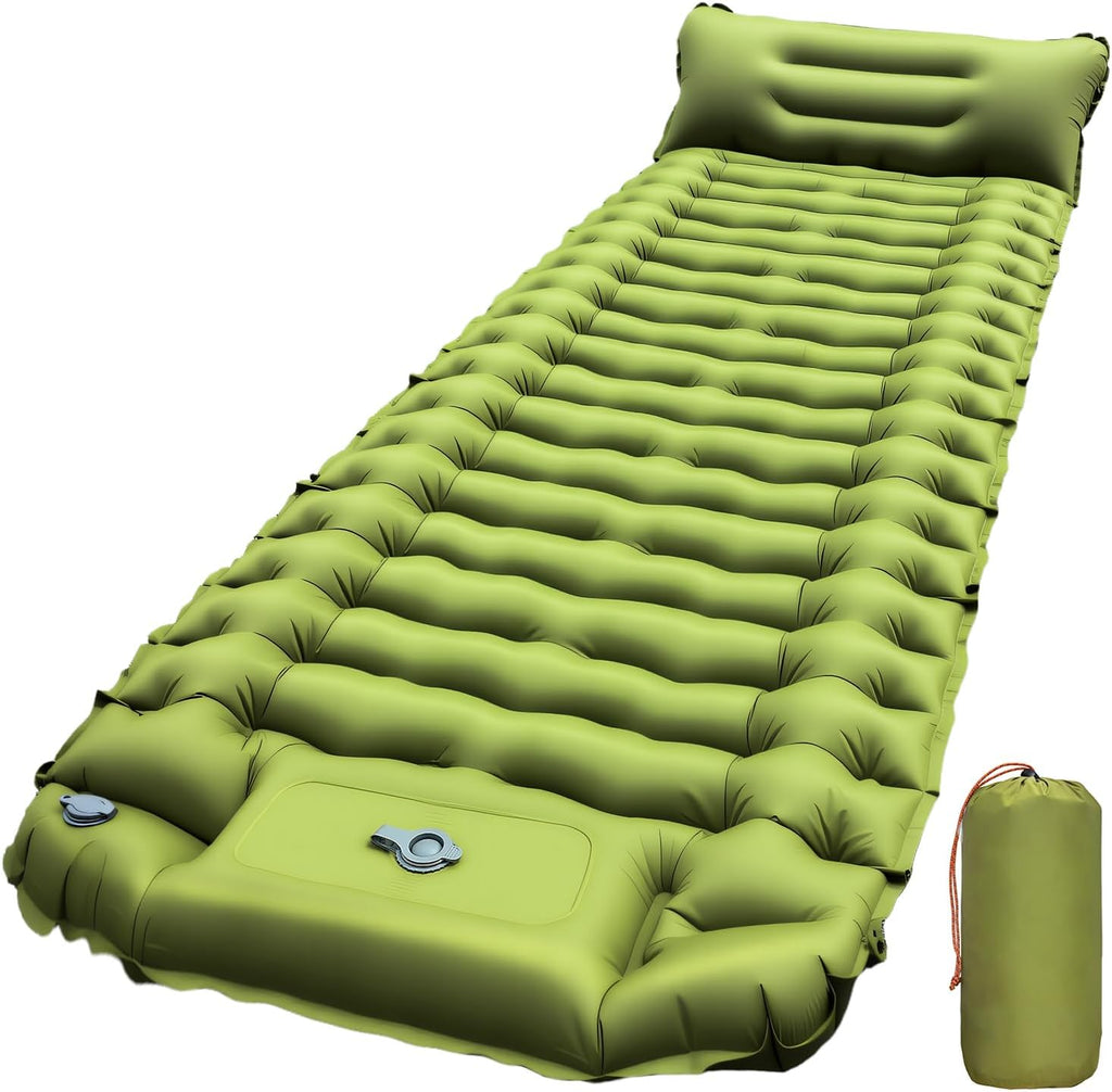 Sleeping Pad for Camping, Built-in Pump with Pillow | Waterproof, Air Mattress for Backpacking, Hiking, Tent