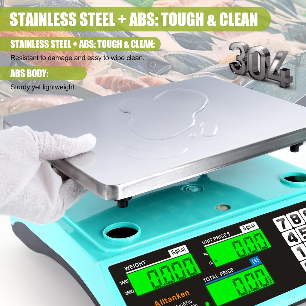 88lb/40kg Commercial Food Scale, Digital Price Computing Scale