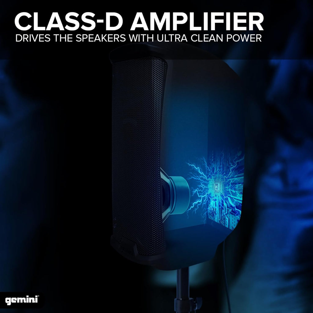 10" Powered PA Speaker, 400 Watts, Built-in Mixer (AS-2110P) | 10" powered PA, 13 lb - built-in mixer, XLR/1/4"