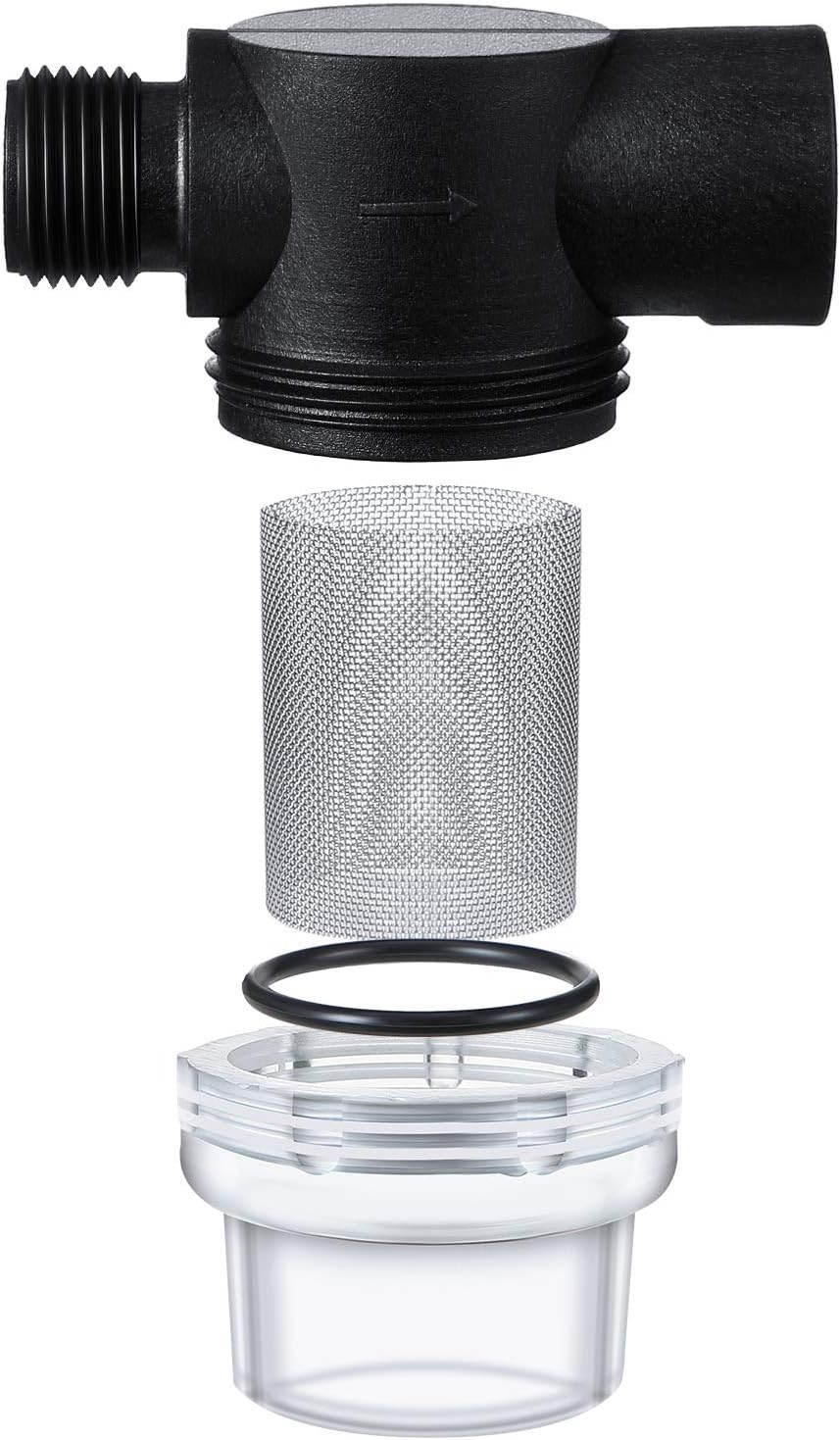 Mudder 1 Pack Water Pump Strainer Filter, RV Replacement 1/2 Inch Twist-On Pipe Strainer Compatible with WFCO or Shurflo Pumps