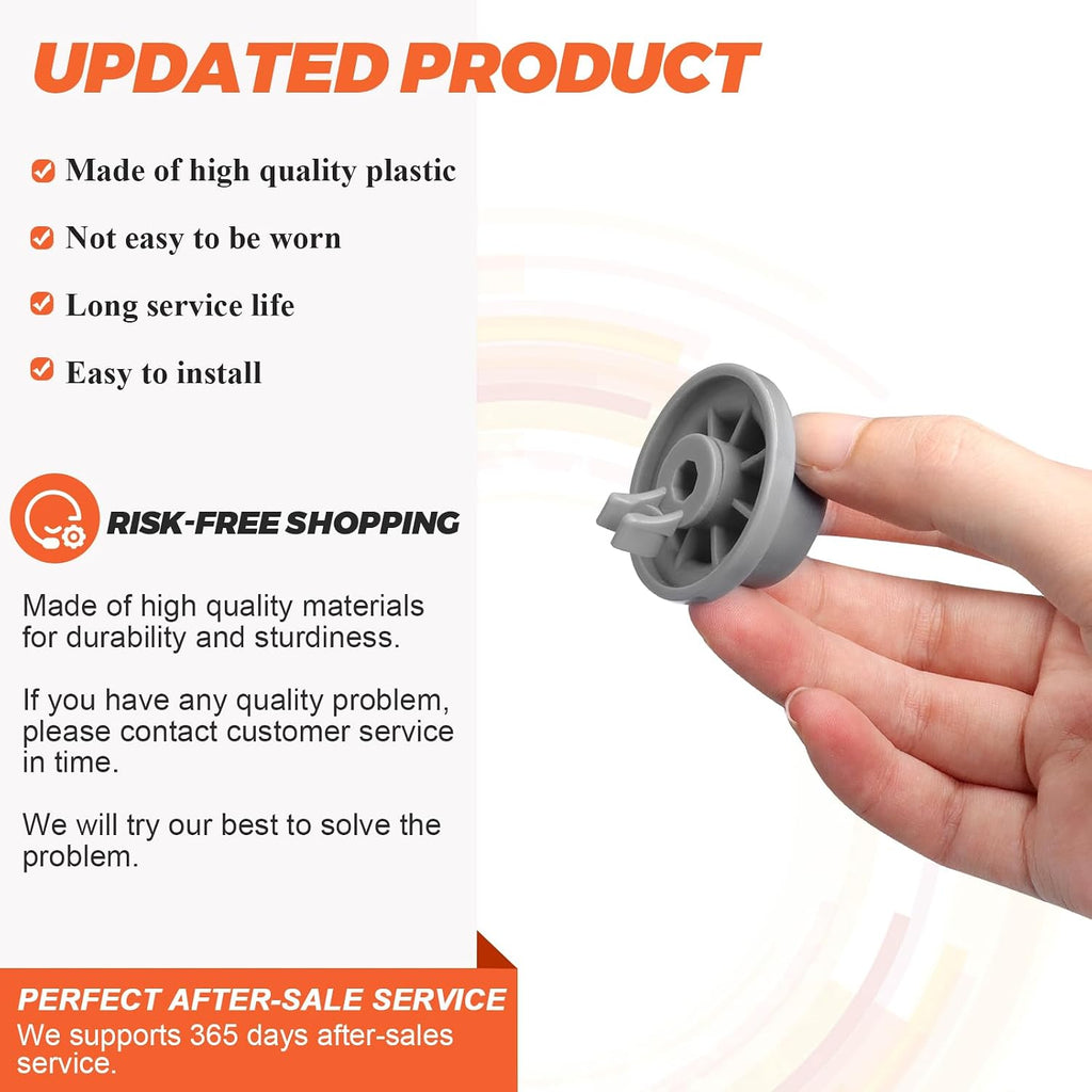 8 Pack 165314 Dishwasher Wheel Lower Rack Wheel Fit for Bosch Kenmore