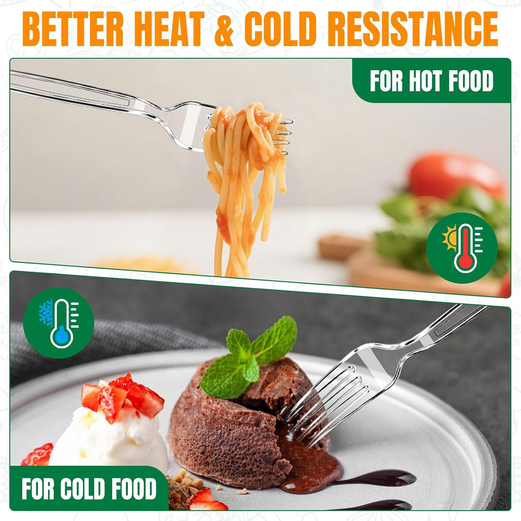 800 Count Plastic Forks Heavy Duty, Clear Forks Bulk Disposable, BPA-Free