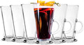 Irish Coffee Mugs Set of 6 - Tall Latte Cups 9 Ounces