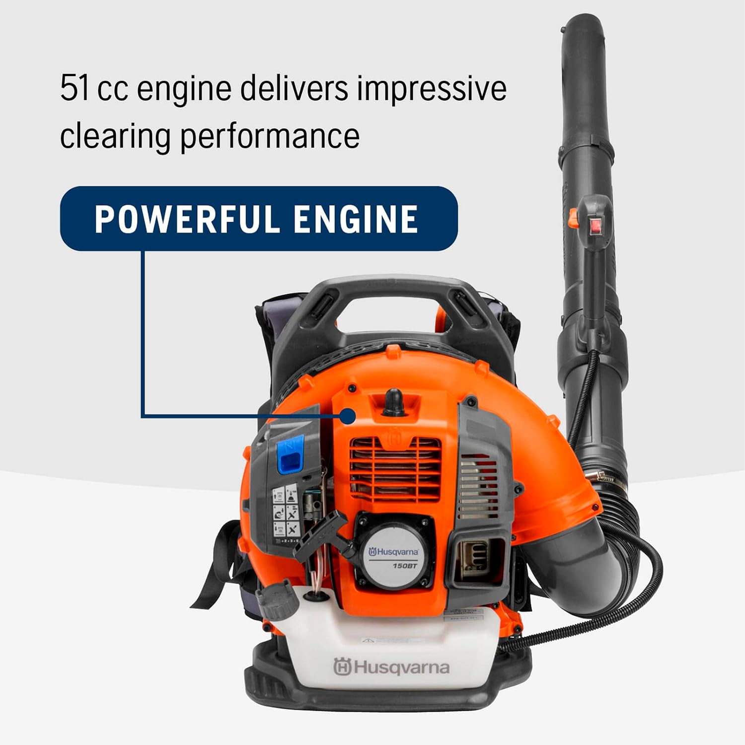 150BT Gas Leaf Blower, 51-cc 2.16-HP 2-Cycle Backpack Leaf Blower, 765-CFM, 270-MPH, 22-N Powerful Clearing
