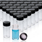 100 PCS 20ML Clear Small Liquid Sample Glass Vials with Screw Caps