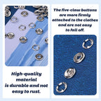 150 Sets Snap Button, 9.5mm Metal Silver Snaps Buttons for Crafting