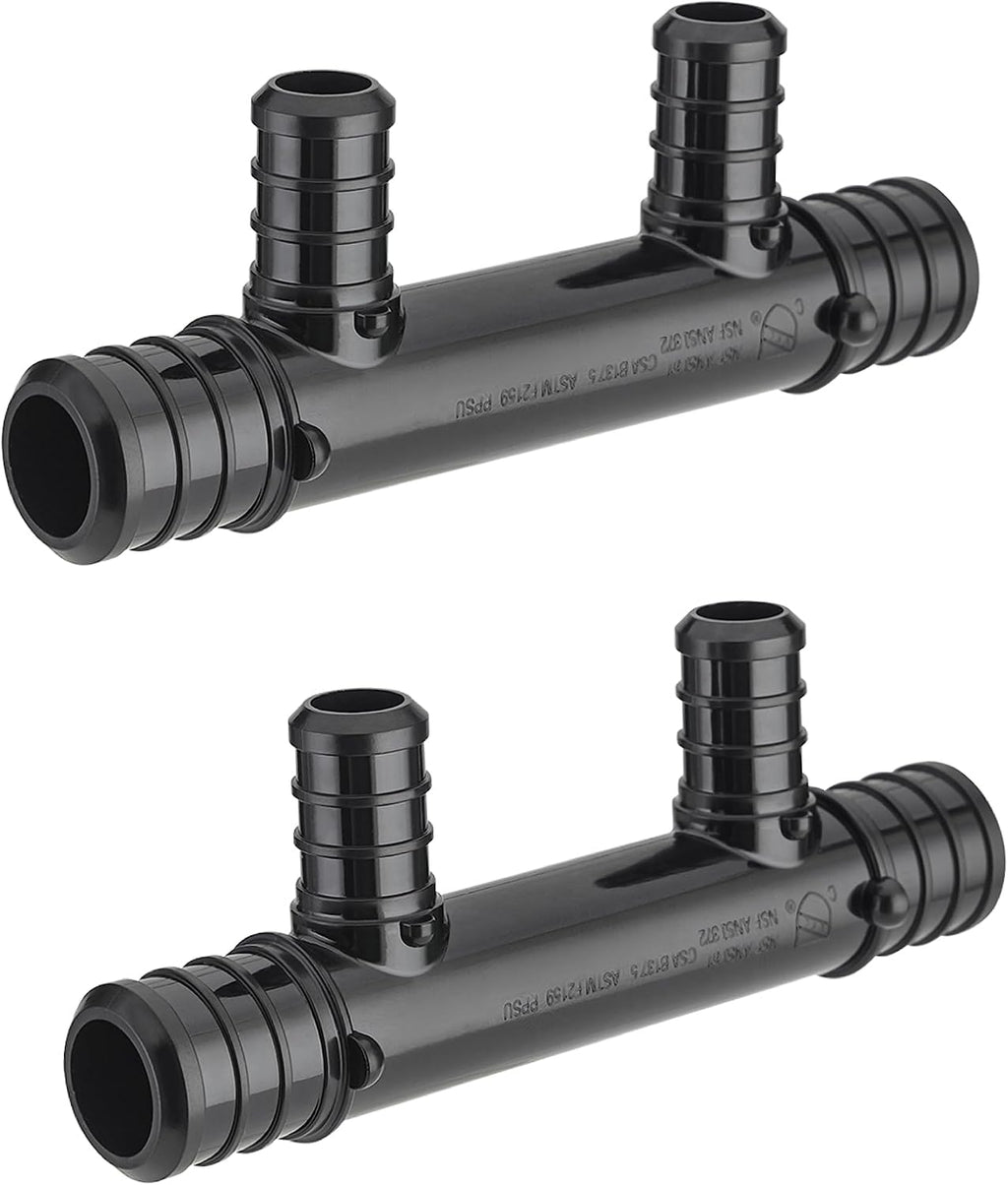 2Pcs EFIELD 2 Ports Open Poly PPSU Barb Crimp Pex Manifold(PPSU1807082-2)