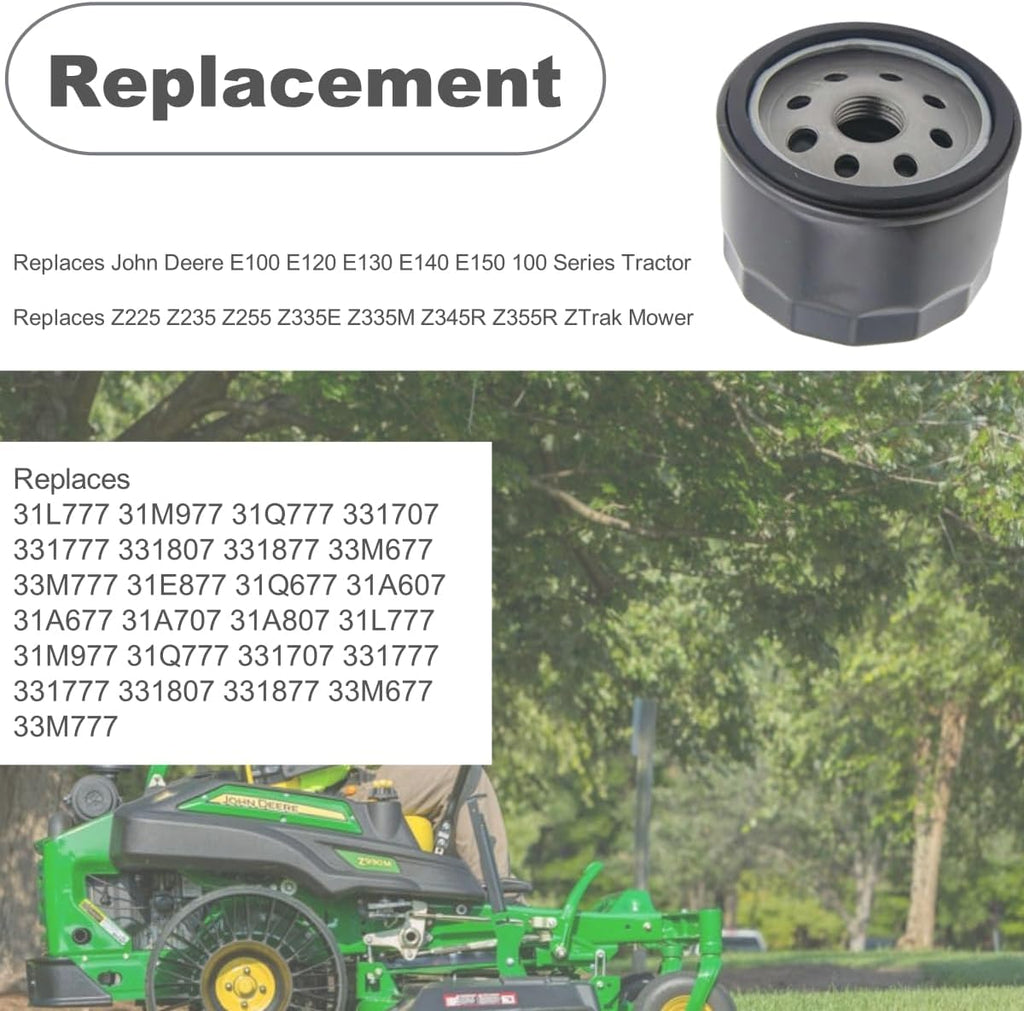 Z355E Air Filter Tune Up Kit Replacement for John Deer Z335E Z345M Z225 Z235 Z355R Z345R Z345 Z335M Z335 Z355 E120 17.5hp 19.5hp 20hp 21hp Engine 46’’48’’ Mower Parts wiht Oil Filter