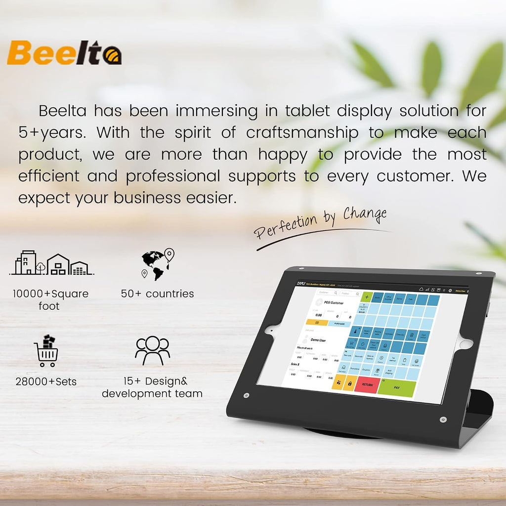Tablet Kiosk POS Stand Compatible 10.2” iPad 7 8 9 Generation with 360 Swivel Base