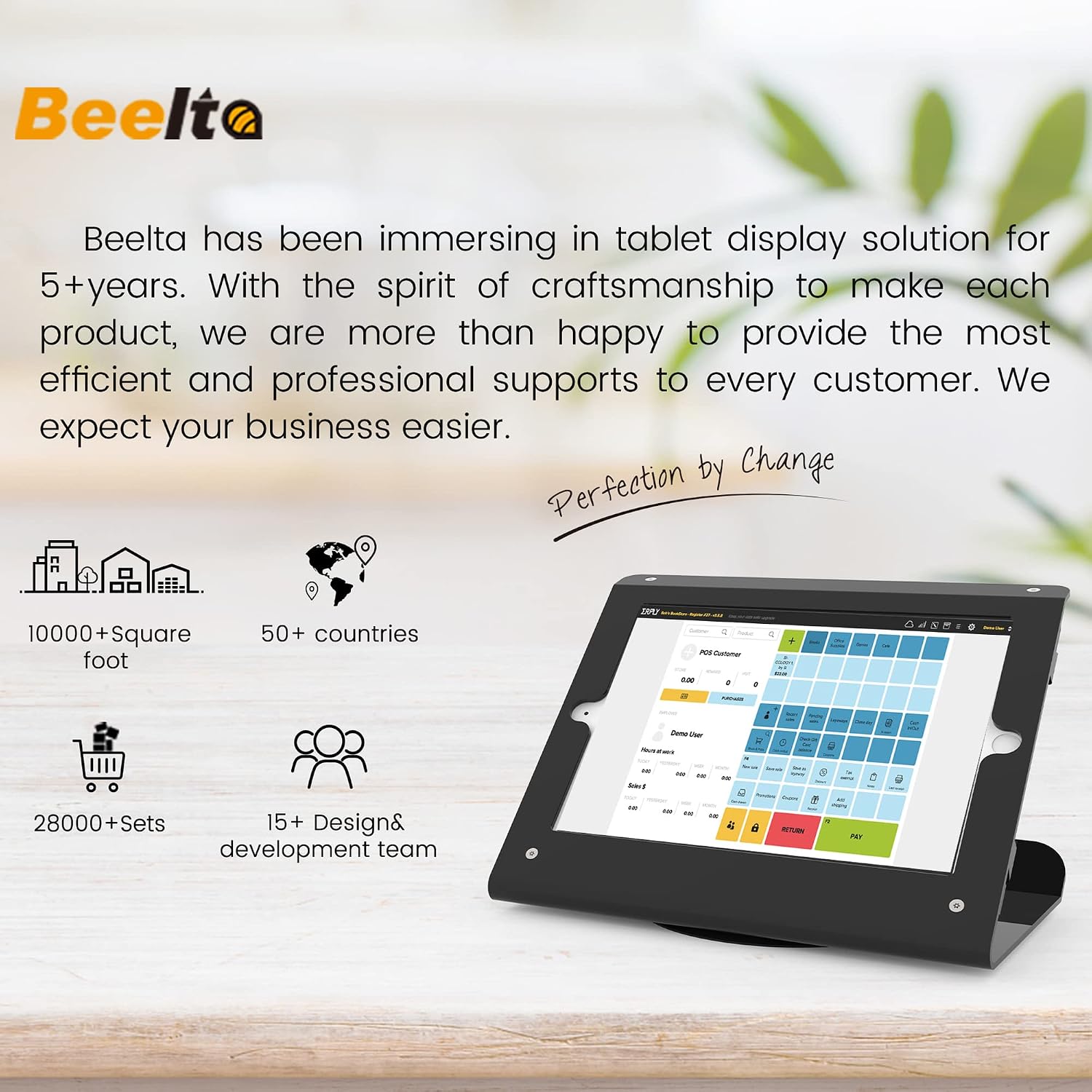 Tablet Kiosk POS Stand Compatible 10.2” iPad 7 8 9 Generation with 360 Swivel Base