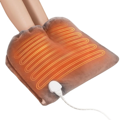 3-in-1 Electric Heated Foot Warmer Pad for Desk Bed & Office, Grey