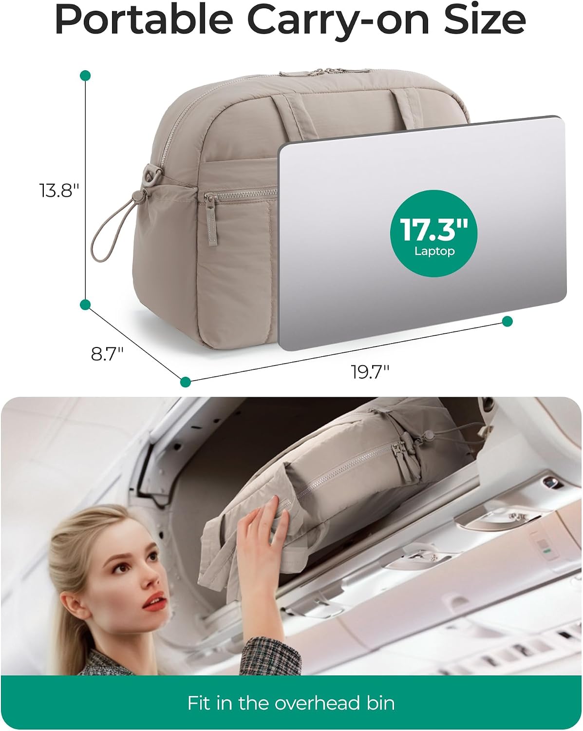Gym Bag for Women, Duffle Bag for Travel with Wet Pocket, Lightweight Carry on Weekender Duffel, Water Resistant