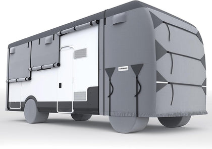 Oxford Fabric Class A RV Cover, 600D Oxford Camper Cover 33-37 ft Tearproof Waterproof Windproof Travel Trailer Cover