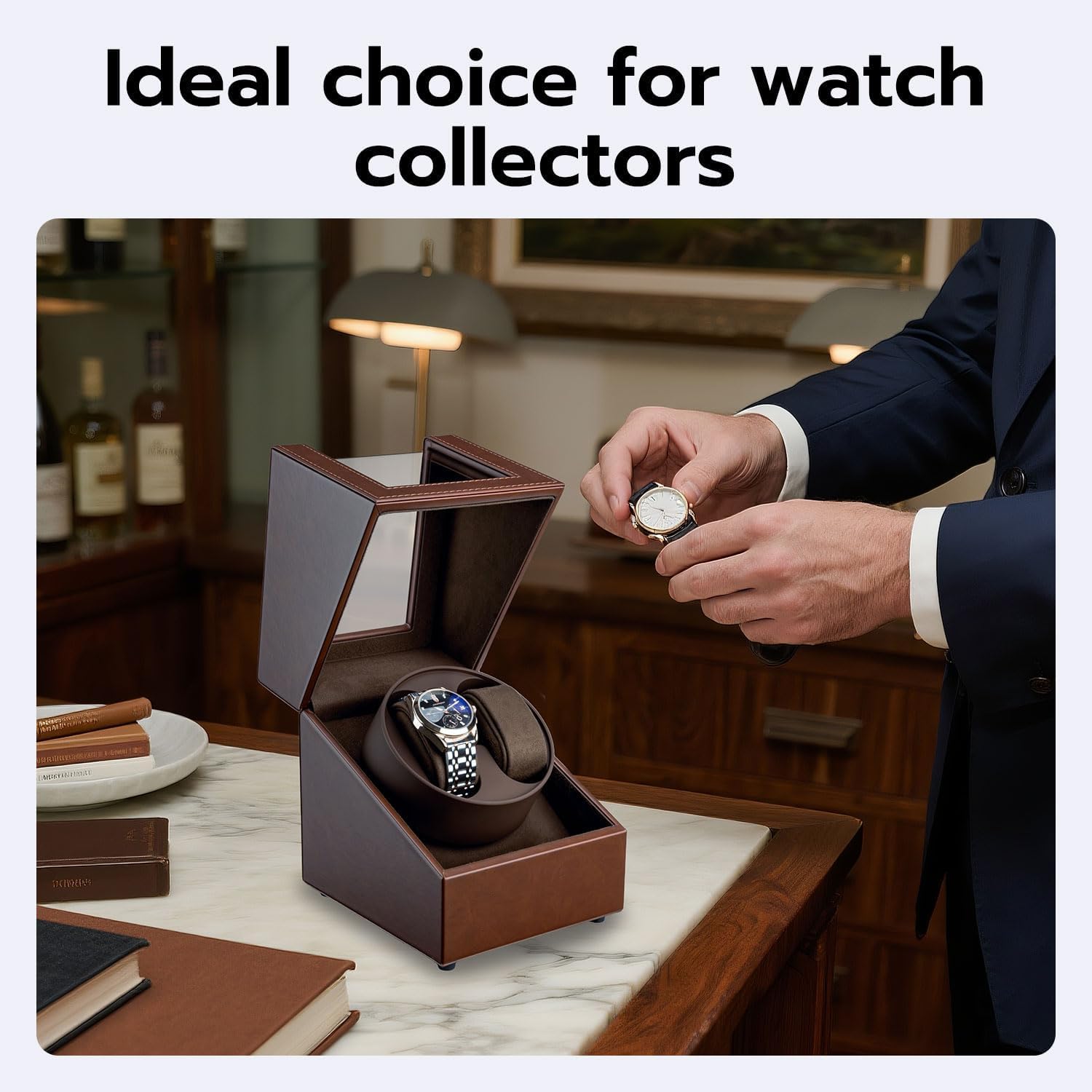 Watch Winder for Automatic Watches, Double Automatic Watch Winder Box with Quiet Japan-made Motor, Automatic Watch