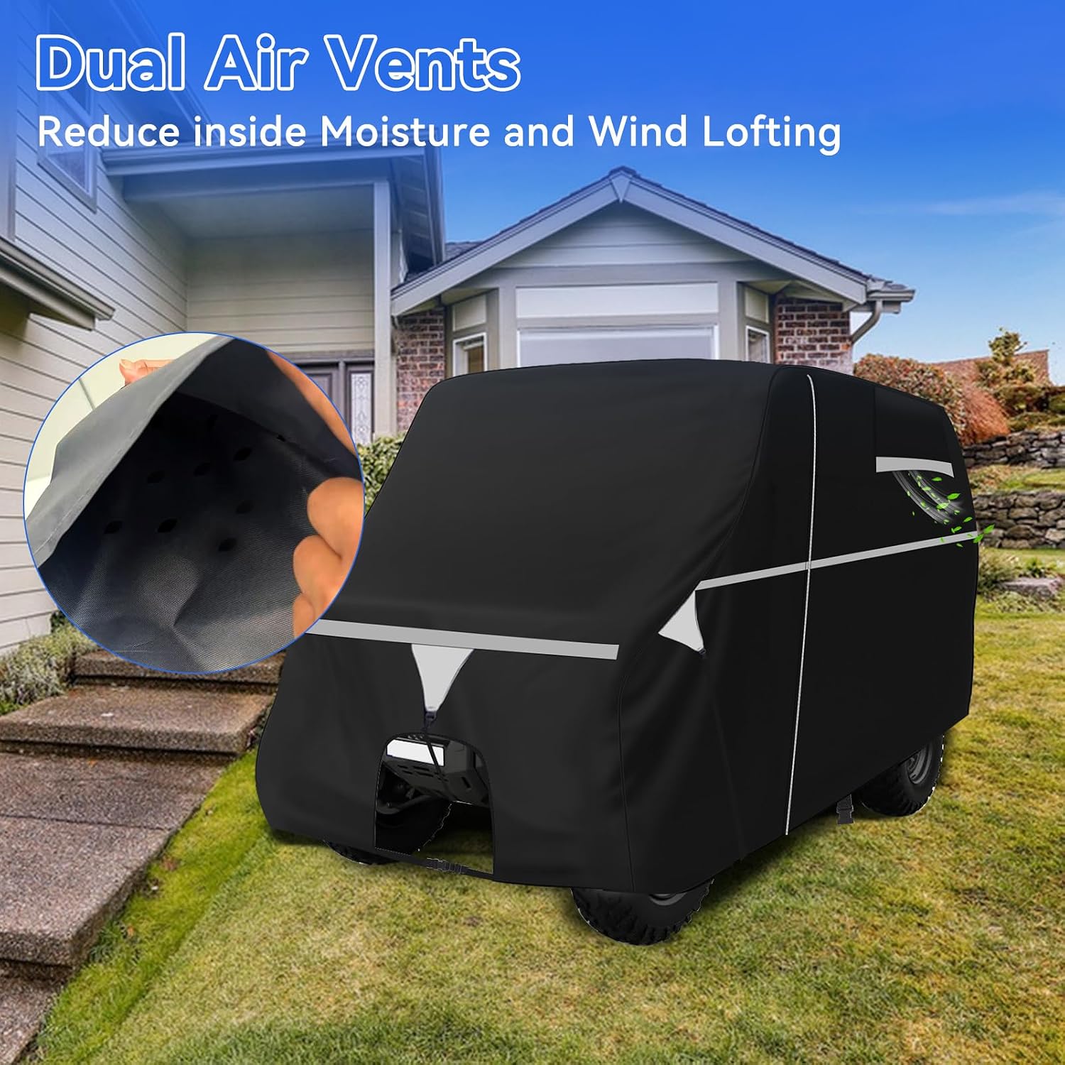 420D UTV Cover with 3 Windproof Straps&Reflective Strips Outdoor Sun Rain Storage Protection for Pioneer 700 700-4