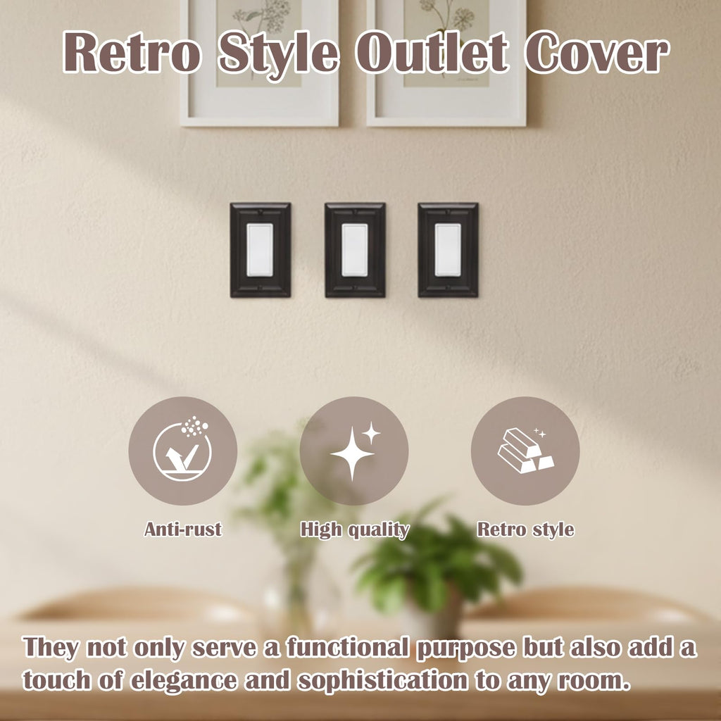 Light Switch Cover Plate，3 Pack bronze outlet covers
