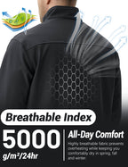 Mens Lightweight Softshell Jacket Fleece Lined Waterproof Tactical